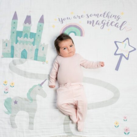 LJ590 Lulujo “Something Magical” Baby’s First Year Blanket & Cards Set