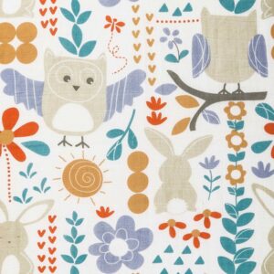 LM101 Leika Cotton Swaddle - Owl & Bunny
