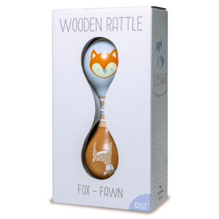 Leika Fox & Fawn Wood Rattle