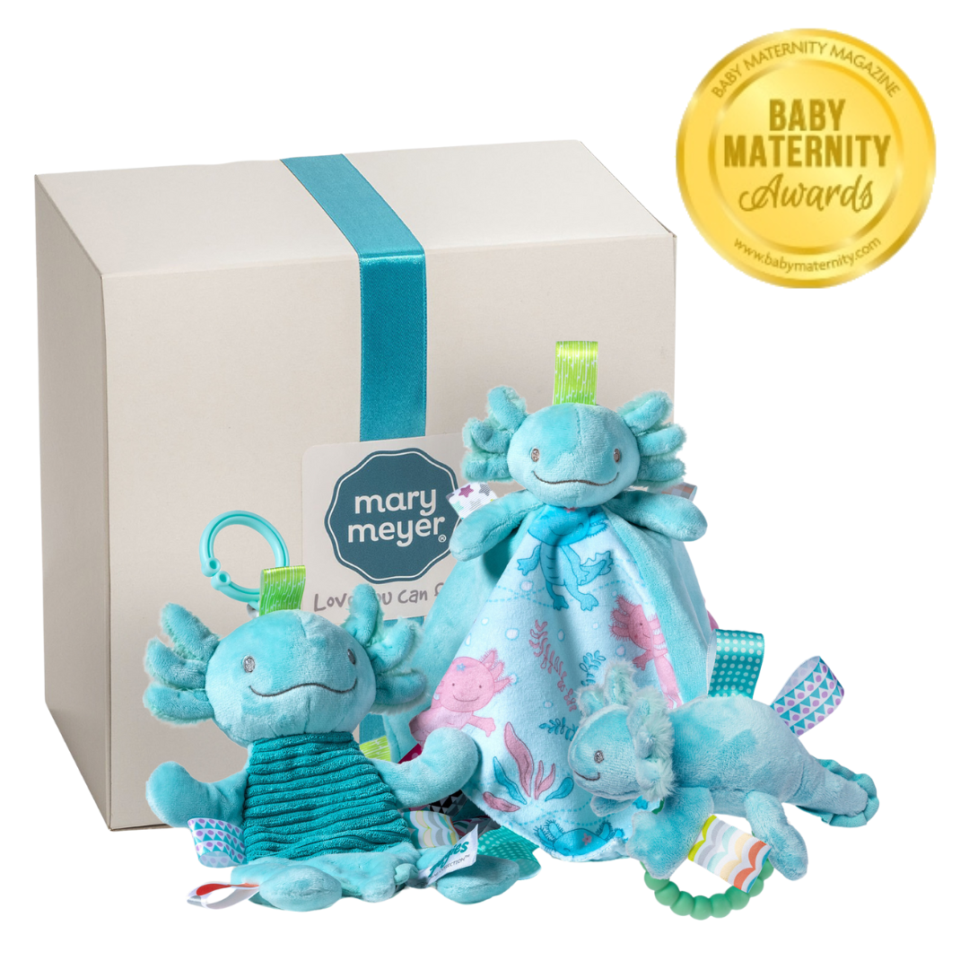 Taggies Kuscheltier Sicherheitsdecke - Lizzy Pink Axolotl Mit Sensorischen Tags 33x33cm