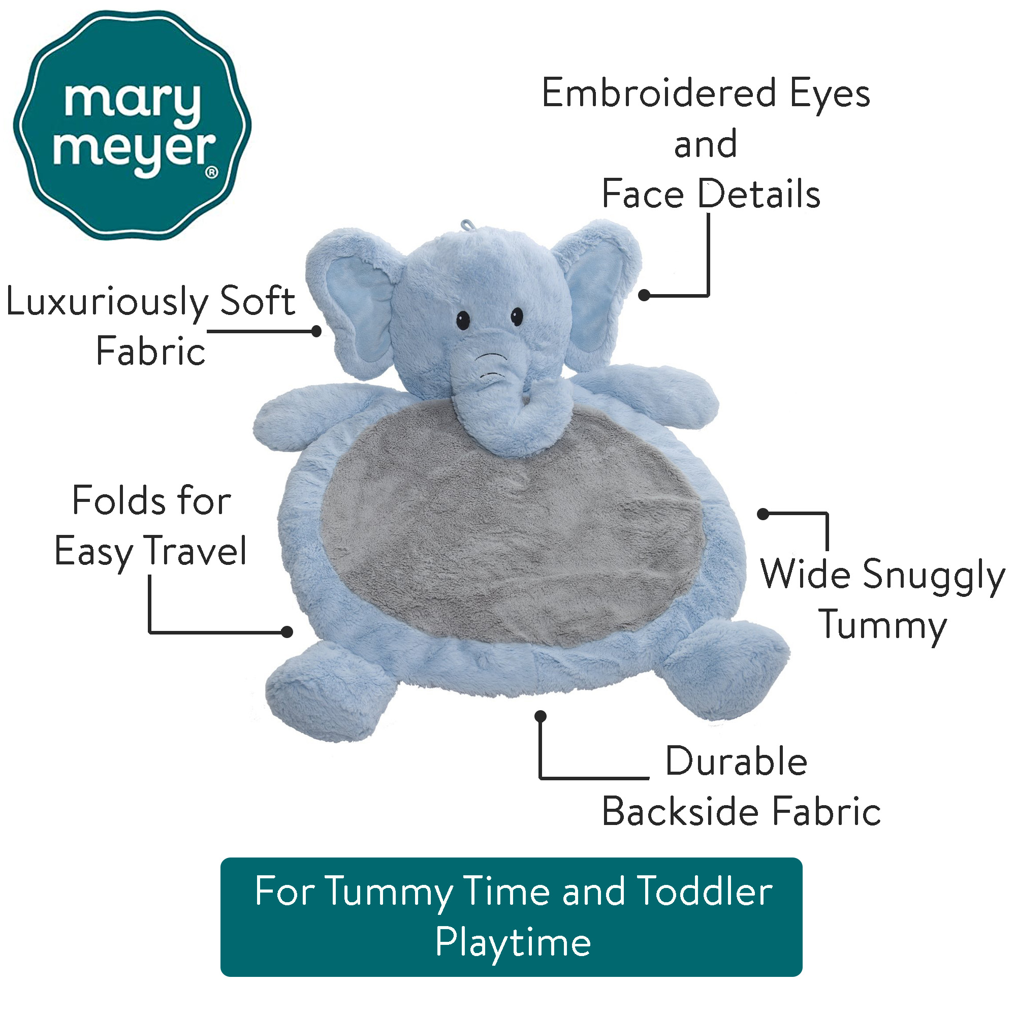 Blue Elephant Baby Mat – 31x23