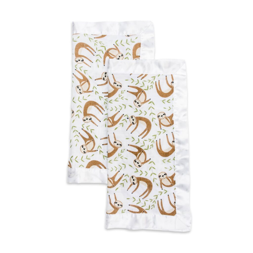LJ072 Lulujo Modern Sloth Cotton Security Blankets