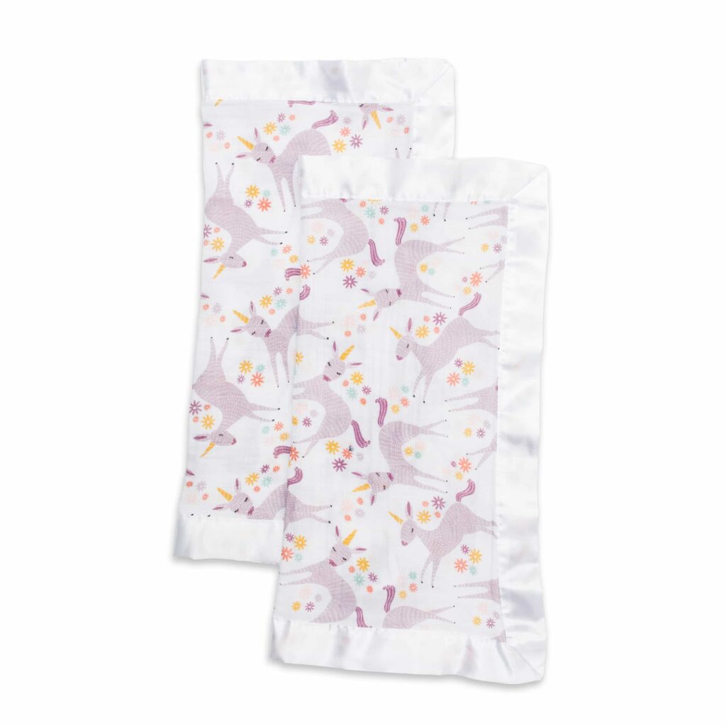 LJ074 Lulujo Modern Unicorn Cotton Security Blankets