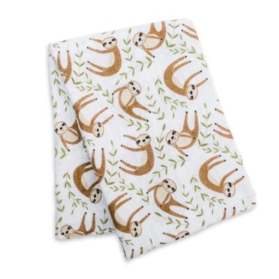 LJ463 Lulujo Modern Sloth Cotton Swaddle