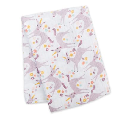 LJ465 Lulujo Modern Unicorn Cotton Swaddle