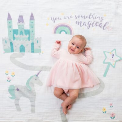 LJ590 Lulujo “Something Magical” Baby’s First Year Blanket & Cards Set
