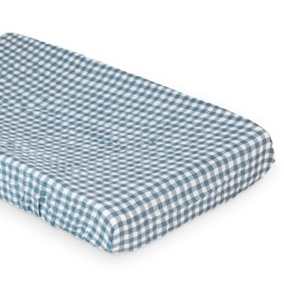 LJ722 Lulujo Change Pad Cover - Navy Gingham