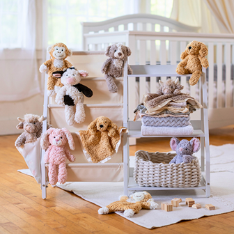 Putty Nursery Golden Monkey, Highland Cow, Golden Puppy, Mouse, Cow, Bunny, Hound