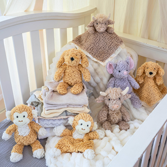 Putty Nursery Golden Monkey, Highland Cow, Golden Puppy, Mouse